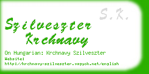 szilveszter krchnavy business card